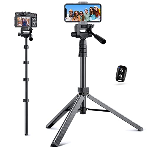 Aureday Selfie Stick Phone Tripod&Monopod, 67'' Detachable Cellphone Tripod Stand with 360° Rotatable Pan Head, Tripod for All Cellphones, Portable Phone Stand for Recording/Photography/Make-Up - color: Black, size: 67in