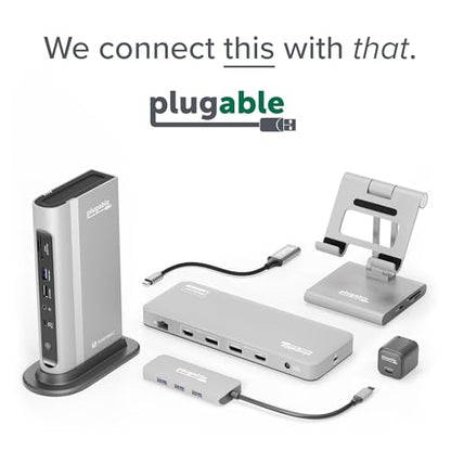 Plugable USB Audio Adapter Adds 3.5mm Speaker and Microphone Ports Because Your Laptop or PC Lacks an Audio Jack; Compact External Sound Card Replacement, Plug-and-Play for Windows, Mac, Linux