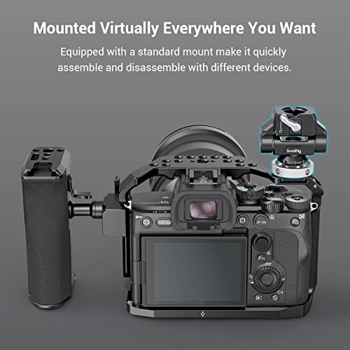 SmallRig Quick Release Camera Monitor Mount with Cold Shoe, Supports Swivel 360° and Tilt 170° Adjustable, Drop-in HawkLock Camera Hot Cold Shoe Monitor Holder for 5" & 7" Monitor - 3514C