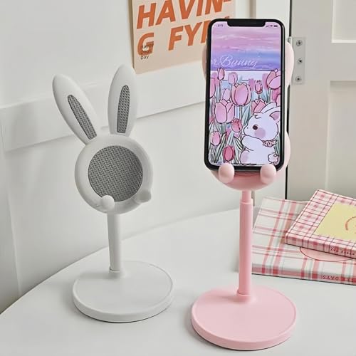 Creative Bunny Phone Stand, Adjustable Desktop Holder for Selfie, Live Streaming, and Watching Videos, Stretchable, Cute Rabbit Design, for Smartphones
