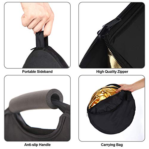 Selens 5-in-1 Oval Reflector with Handle for Photography Photo Studio Lighting & Outdoor Lighting (48 x 72 Inch) - size: 48 x 72 Inch Oval Reflector