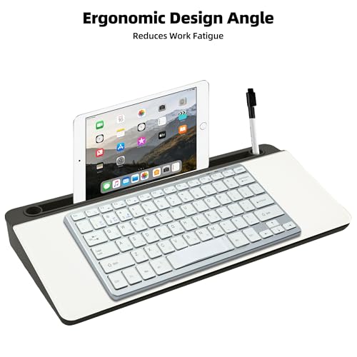 Desktop Whiteboard, Glass Dry Erase Board, Desk Board Buddy,Computer Keyboard Stand,Desk Whiteboard Organizer for Home,Office,School Supplies(Black) - color: Black