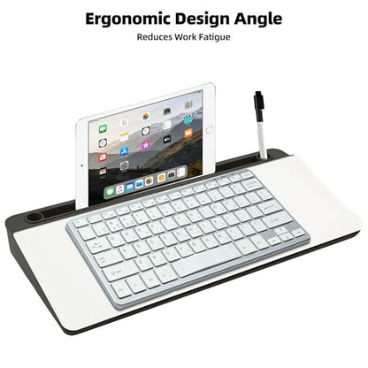 Desktop Whiteboard, Glass Dry Erase Board, Desk Board Buddy,Computer Keyboard Stand,Desk Whiteboard Organizer for Home,Office,School Supplies(Black) - color: Black
