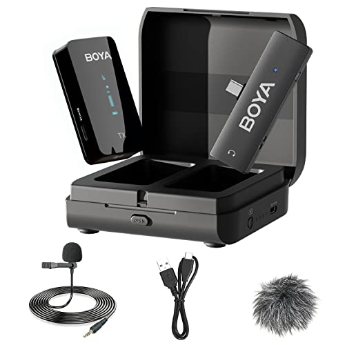 BOYA Wireless Lavalier Microphone for Android USB-C Phone BY-XM6-K5 Plug Play Externel Type-C Mic for iPhone 15 Compact Clip on Lapel Mic for Video Recording Interview YouTube Live Streaming - color: K5