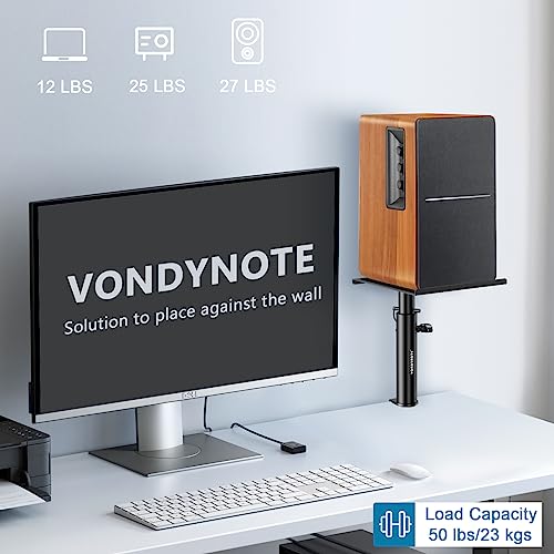 Vondynote Set of 2 Studio Monitor Stands Desktop Clamp Speaker Stands Against The Wall
