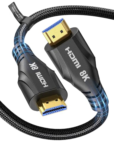 Cratree Long HDMI Cable 30FT - 8K 60hz, High Speed HDMI Cable 4K 120hz Braided,48Gbps,HDCP 2.2&2.3,eARC - Compatible with HDTV,Projector,Monitor and More - size: 30 FT