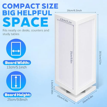 Lincia 3-sided Rotating Desktop Whiteboard Tower, Total 29.4" x 15.3" Dry Erase Board Planner with 8 Markers and Eraser, Multi-surface Memo Board for To-do Lists, Weekly Planning, Office, Home, School - style: 3-sided
