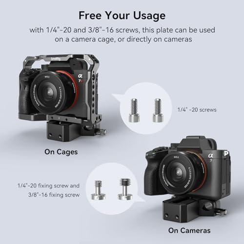 SMALLRIG Camera Base Plate with 15mm LWS Rod Rail Clamp, Baseplate for Sony A6500 A6600 A6300, for Canon R5 R6, for Sony A7SIII / A7III, Both for Cameras & Cages - style: Base Plate