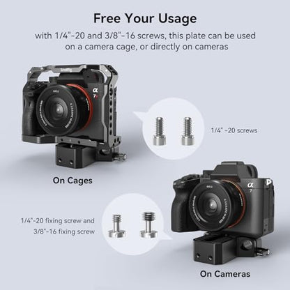 SMALLRIG Camera Base Plate with 15mm LWS Rod Rail Clamp, Baseplate for Sony A6500 A6600 A6300, for Canon R5 R6, for Sony A7SIII / A7III, Both for Cameras & Cages - style: Base Plate