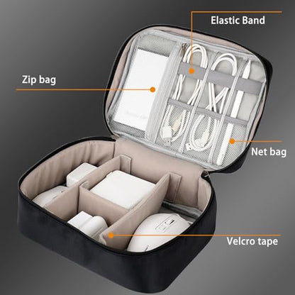 Organizer Bag Big Case Cable Electronic Devices Travel Pouch USB Charger Accessories Mouse Phone SD Power Bank Earphone - color: Grey