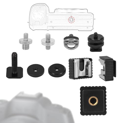 Penitue 30pcs Camera Tripod Mount Kit, Camera Tripod Adapter Screw Kit Including 1/4 to 3/8 Inch Threaded Converters & 1/4 Inch Swivel Ball Head for DSLR Cameras, Monopods, etc