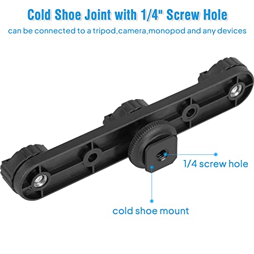 ChromLives Triple Cold Shoe Extension Mount Hot Shoe Base Adapter Extension Bar Bracket with 1/4 Screw for Tripod/Microphone/LED Light Compatible with Canon Sony Cameras… - color: Black