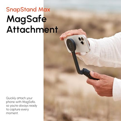 ShiftCam SnapStand Max – Magnetic Selfie Stick & Tripod – Compact, Foldable & Extendable with Tilt Head and Magnetic Bluetooth Remote (Stone, SnapStand Max) - color: Stone, size: SnapStand Max