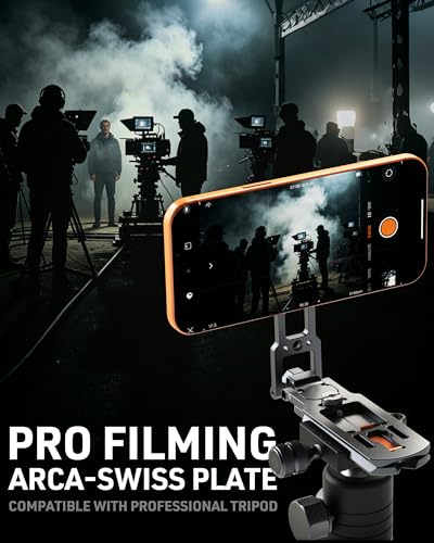 Magnetic Phone Stand Tripod for MagSafe iPhone | 2-in-1 Action Camera Mount | for DJI Osmo Pocket 3/4 Accessories, Foldable Phone Holder with Arca-Swiss & 1/4" Screw/Hook for GoPro 13/12| Patented Design