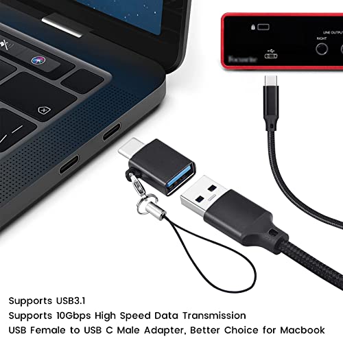 weishan USB C Cable Replacement for Focusrite Scarlett Solo(3rd Gen), Scarlett 2i2(3rd Gen) Audio Interface, with USB C Male to USB Female Adapter, Nylon Braided, 6.6 ft - style: Braided