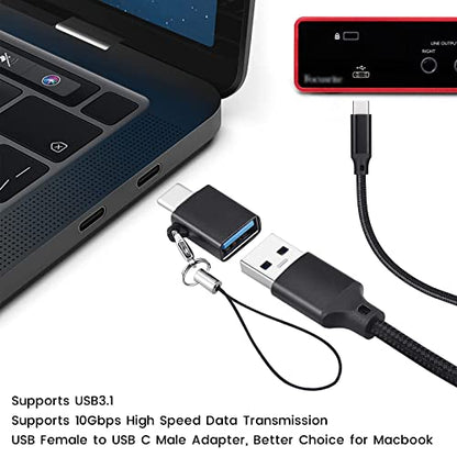 weishan USB C Cable Replacement for Focusrite Scarlett Solo(3rd Gen), Scarlett 2i2(3rd Gen) Audio Interface, with USB C Male to USB Female Adapter, Nylon Braided, 6.6 ft - style: Braided