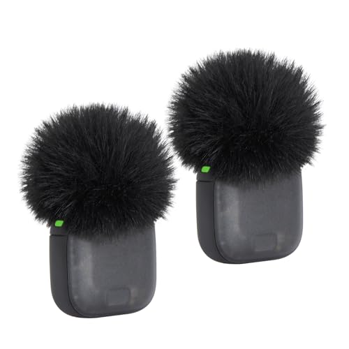 SUNMON 2 Packs Furry Windscreen for DJI Mic 3, Microphone Pop Filter Wind Noise Reducer, Black Fuzzy Mic Cover Compatible with DJI Mic 3 Transmitter - color: Black DJI Mic 3, size: 2PCS