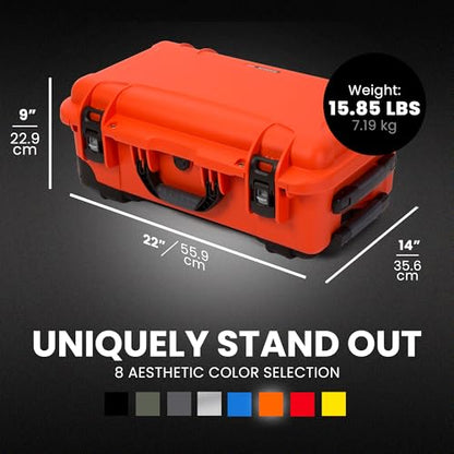 NANUK 935 Pro Photo Kit – Waterproof Travel Camera Hard Case with Padded Dividers and Wheels, 22” x 14” x 9” - Dustproof and Impact Resistant, Airline Carry-On Approved – Orange | IP67 Waterproof and Dustproof Nk-7 Resin Wheeled Case, Powerclaw Latches, P