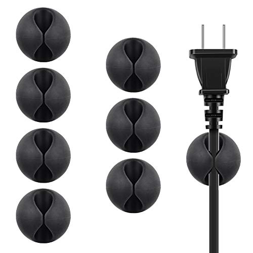 BEADNOVA Cable Clips Cord Organizer Cable Management Wire Cord Holder 1 Slots Adhesive Wire Holder for Car Charging Accessory PC Office Home (Black, 8 pcs) - color: 1 Slots(8 PCS)