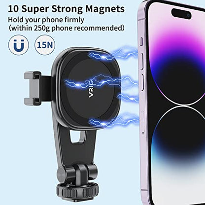 VRIG MG-03 Magnetic Phone Tripod Mount,Tripod Mount for Magsafe w Cold Shoe for iPhone 17.16.15.14.13.12 Series,Magnetic Ring Compatible with All Phones & All Cases,360° Rotation,for Tripods,Cameras - size: MG-03