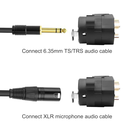 XMSJSIY 2 in 1 XLR & 6.35mm Socket Combo 3 Pin XLR + 1/4" 6.35mm Stereo Jack Chassis Audio Socket Panel Mount Solder Connector 3 Pin 1/4" TS/TRS Plug Adapter Microphone Mic Speaker Adapter - 2PCS