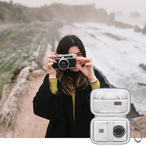Elonbo Camera Carrying Case for KODAK PIXPRO FZ55 / FZ53 / FZ45 / FZ43 16MP Digital Camera, Vlogging Camera Storage Holder Travel Bag, Mesh Bag Fits Batteries, Cable, Memory Card, Card Reader, Grey - color: Grey