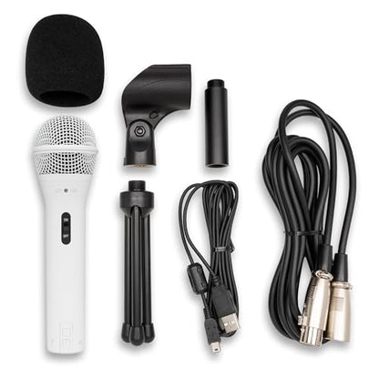 SAMSON Q2U Handheld Dynamic USB Microphone Recording and Podcasting Pack (White)