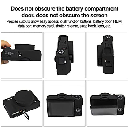Easy Hood Case for Canon Powershot G7 X Mark III Digital Camera, Soft Silicone Protective Cover with Removable Lens Cover for Canon Powershot G7X Mark III DSLR Camera (Black) - color: Black