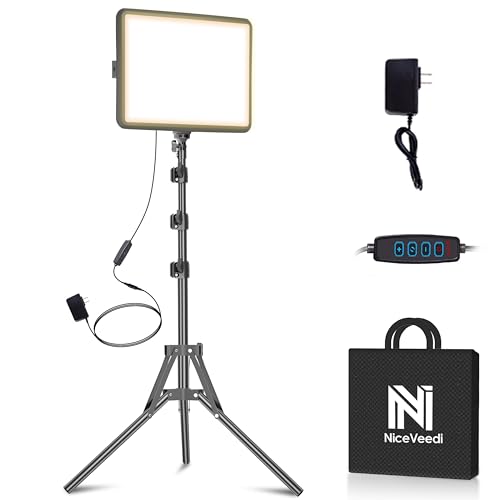 NiceVeedi 25W Photography Lighting, 2900-7000K Dimmable Ring Light with Tripod Stand, 73” Studio Video Light for Video Recording/Photography/Live Streaming/YouTube/TikTok/Makeup/Video Calls - color: 25W-1 Pack (AC Adapters)