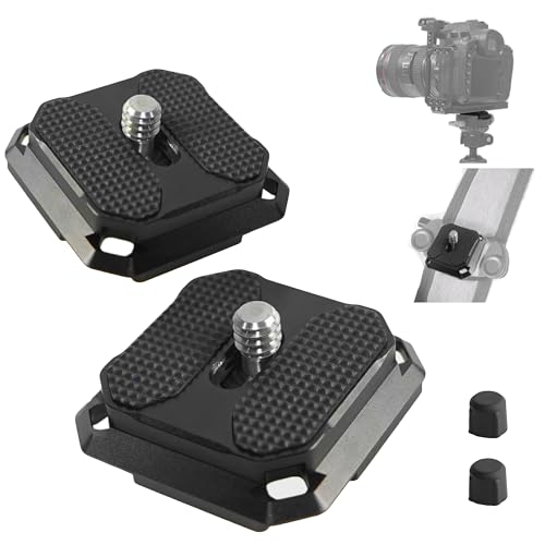 2 Pack Arca-Swiss Plate, Quick Release Plate Camera Mount for Tripod,38mm Arca-Swiss Mount Plate with Safety Pins, Lightweight Aluminum for Tripod/Monopod/Strap, 1/4" Screw Compatible Camera,0.67oz - size: 38mm*38mm