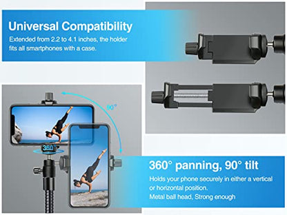 Elitehood 81" Tall Flexible Tripod Stand for iPhone with 17in Adjustable Gooseneck with Remote Compatible with iPhone 13 Pro Max / 13 Pro / 12 Pro Max, Android Phone - style: Heavy Duty Tripod