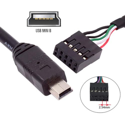 chenyang USB 2.0 9Pin 10Pin Motherboard Header to Mini USB 5Pin Data Cable 0.5M - style: Mini USB