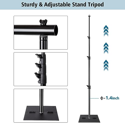 HYJ-INC Heavy Duty Backdrop Stand Pipe and Drape Photography Backdrop Stand Kit Adjustable Photo Background Stand 10ft x 10ft with Metal Base, 4 Clamps,Carrying Bag for Photography Video Studio