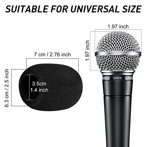 Mudder 5 Pack Foam Mic Cover Handheld Microphone Windscreen (5 Pack) | Fits Handheld Mics, Microphone Pop Filter,Microphone Muffler,Foam Microphone Cover, Snug Fit Ball Shape