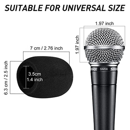 Mudder 5 Pack Foam Mic Cover Handheld Microphone Windscreen (5 Pack) | Fits Handheld Mics, Microphone Pop Filter,Microphone Muffler,Foam Microphone Cover, Snug Fit Ball Shape