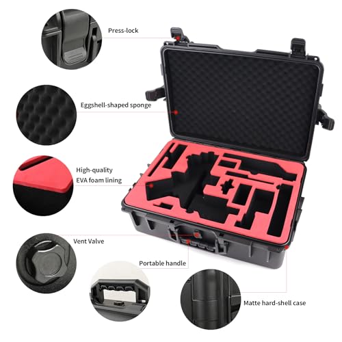 Ronin RS 4 Carrying Case RS4 Hard Box for DJI RS4/RS 4 Pro Gimbal Stabilizer Protection Accessories,Shockproof, Waterproof,Black[Case Only]