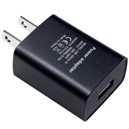 USB Wall Charger Power Supply 5V1A Charging Block 5W USB Charger Block with Compact Design 5 volt 1amp(1000mA) Adapter Plug for Small Appliances Such as Small Table Lamps/Kids Electric Toys/Smartwatch - color: 5v1a black