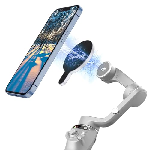 for DJI Magnetic Mount Phone Holder Clamp for Magsafe DJI Osmo Mobile 8P 8 7P 7 SE 6 5 4 Adapter Magnet Clip Clamp Ring Holder Quick-Release Mount Adapter for OM Gimbal Stabilizer Accessories - color: Silver