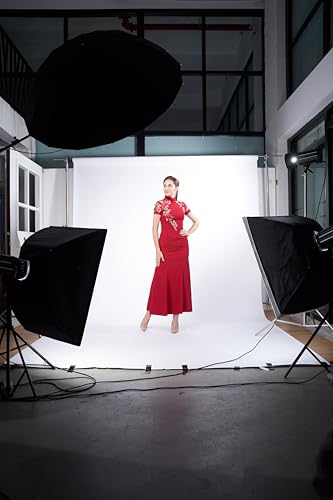 Yizhily Seamless Photo Photography Background Paper Backdrop for Photoshoot, Videos, YouTube, Livestream, 107" x36', Snow - color: Snow