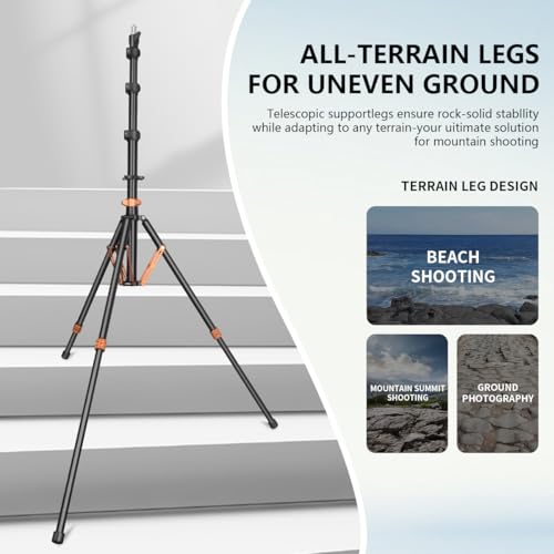 Light Stand Photography with Air-Cushioned,9ft/2.75m Adjustable Aluminum Heavy Duty Tripod Stand Studio Sturdy Tripod for Speedlite Flash Softbox Strobe Light Camera max Load 17lbs