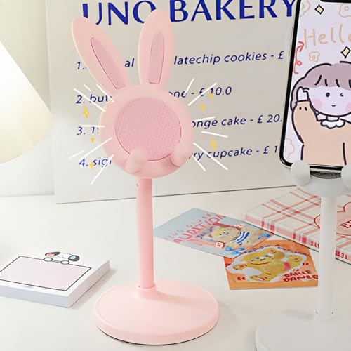 Creative Bunny Phone Stand, Adjustable Desktop Holder for Selfie, Live Streaming, and Watching Videos, Stretchable, Cute Rabbit Design, for Smartphones