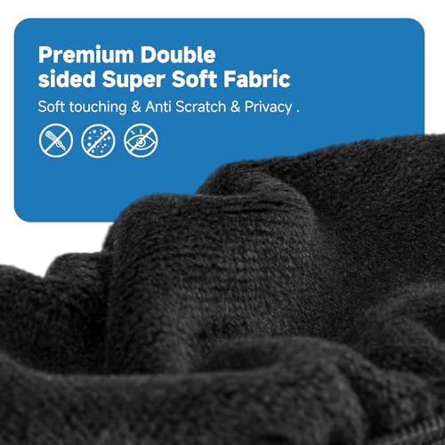 Webcam Privacy Cover Compatible with Logitech C922x C922 C920 | Fabric Streaming Web Camera Dust Cover, Compatible with C505 C310 C270, Black, for External Webcam Lens, Black, Pack of 2