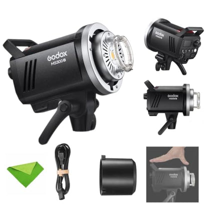 Godox MS300V 300Ws GN58 Compact Studio Strobe Flash Bowens Mount Monolight | LED Modeling Lamp, 2.4G Wireless, 0.1-1.8S Recycle Time, Flash Light for Studio,Portrait,Commerce Photography(MS300 Upgraded)