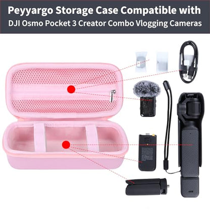 Storage Case Compatible with DJI Osmo Pocket 3 Creator Combo Vlogging Cameras (Pink Case) - color: Pink Case