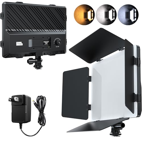 Pixel LED Video Light Panel Photography Camera Lighting 20W Bi-Color Dimmable 2500-6500K Led Studio Streaming Lights Photo Video Shooting (Battery Not Included)