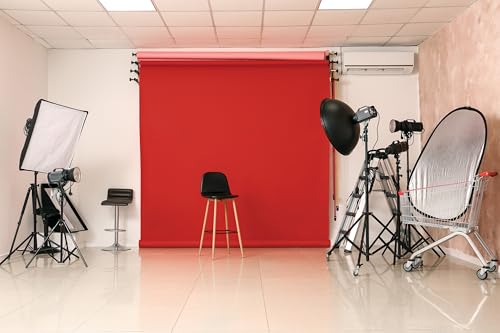 Denny Manufacturing - Seamless Paper Backdrop for Photography, Red Seamless Paper Roll (86 in x 36 ft) Includes Free Roll Black Gaffer Tape (2 in x 13 ft) - color: Red, size: 86 in x 36 ft
