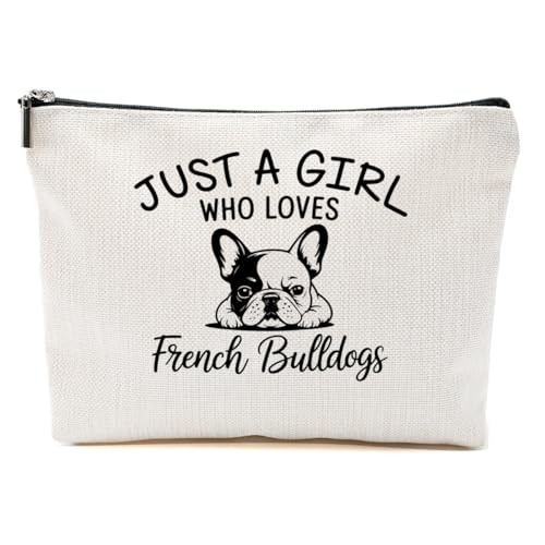 French Bulldog Makeup Bag for Women, Portable Cosmetic Bag Travel Organizer, Cute Dog Makeup Pouch Toiletry Accessories, Dog Lover Gifts for Women Friends, Birthday Christmas Gift - color: Multicolor 1419
