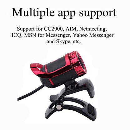 Webcam 480P, Clip on HD PC Camera, Built in Microphone,12.0M Pixels, 360° Rotating for Computer Laptop Desktop, Plug and Play for Video Broadcasting, Compatible with 7/8