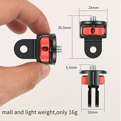 Upgraded Universal Camera Mount Adapter 360 Degree Swivel 1/4" Screw Converter CNC Aluminum Metal Compatible with Gopro Hero 10 9 8 7, Eken, Insta360 One X X2 R Action Camera (Red) - color: Red
