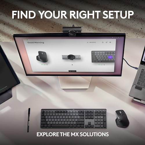Logitech MX Brio Ultra HD 4K Webcam with Noise Reducing Microphones, AI-Enhanced Image Quality, Privacy Protector and USB-C Connection - Graphite